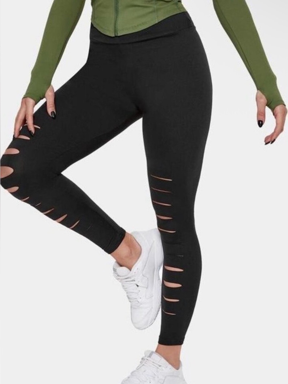 Halara Armageddon Black Slashed High-Waist Leggings
